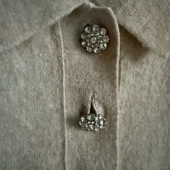 H&M Fine Knit Embellished Button Short Sleeved Sweater Top Sz: XS - Picture 5 of 11